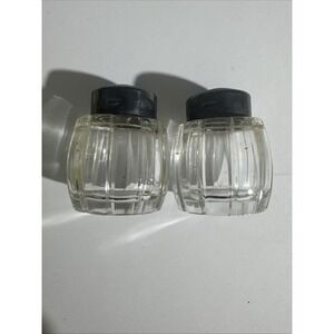 Vintage MEKA Denmark Sterling Silver Enamel Crystal Salt & Pepper Shakers